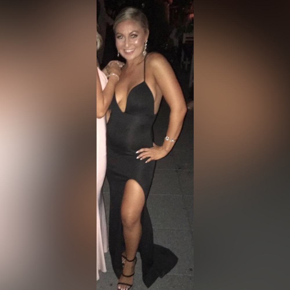 La Femme black maxi gown
